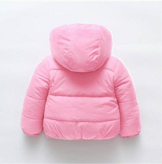 Kids' Pink Plush Teddy Lined Puffer Jacket - MARIGOLD