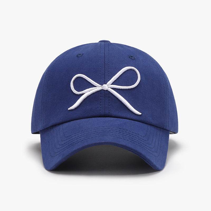 Bow Embroidered Cotton Baseball Cap - MARIGOLD