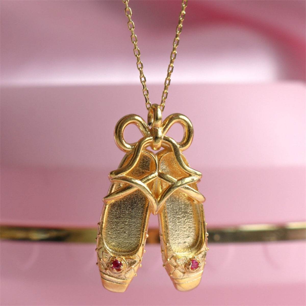 Ballet Shoe Pendant Necklace Fashion Jewellery - MARIGOLD