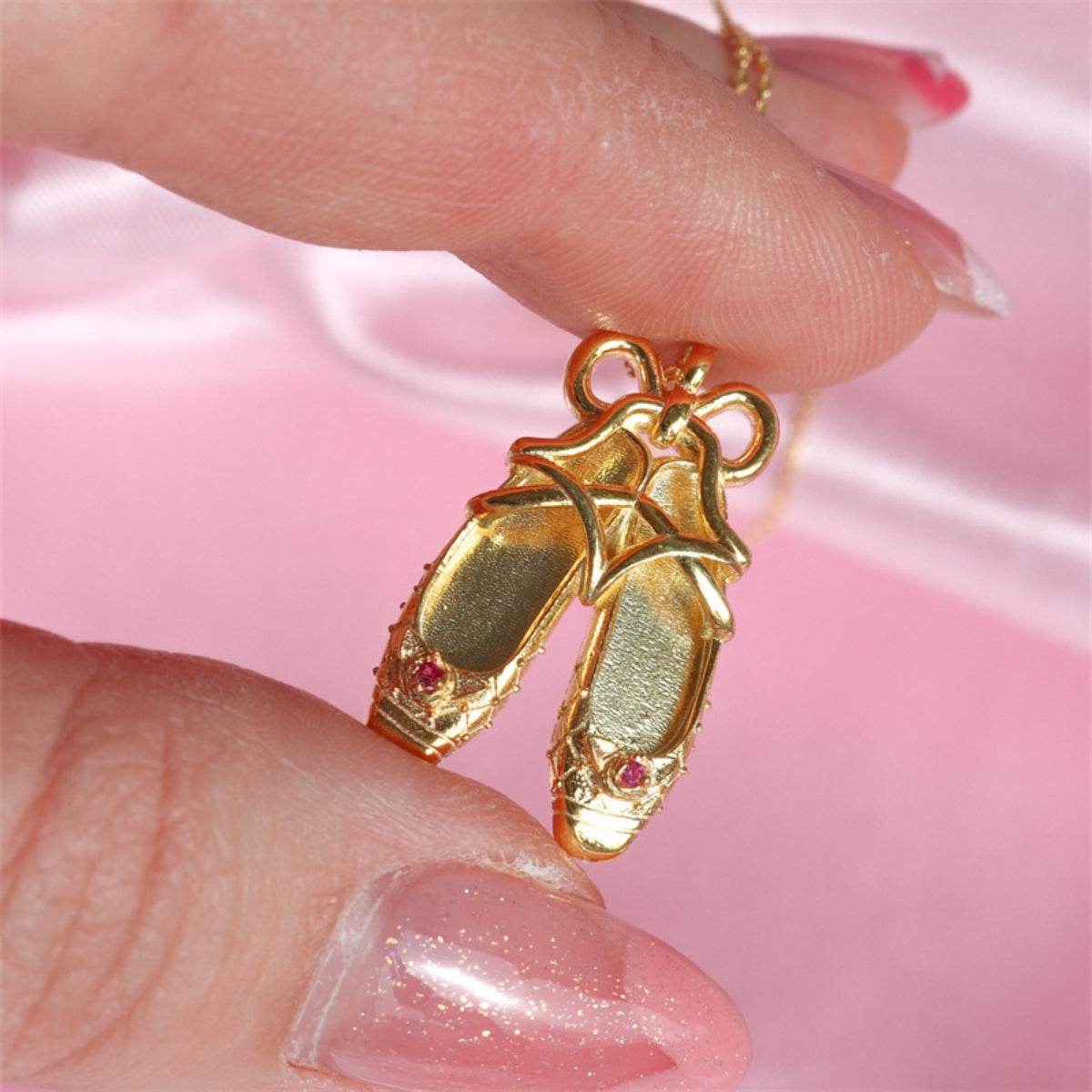 Ballet Shoe Pendant Necklace Fashion Jewellery - MARIGOLD