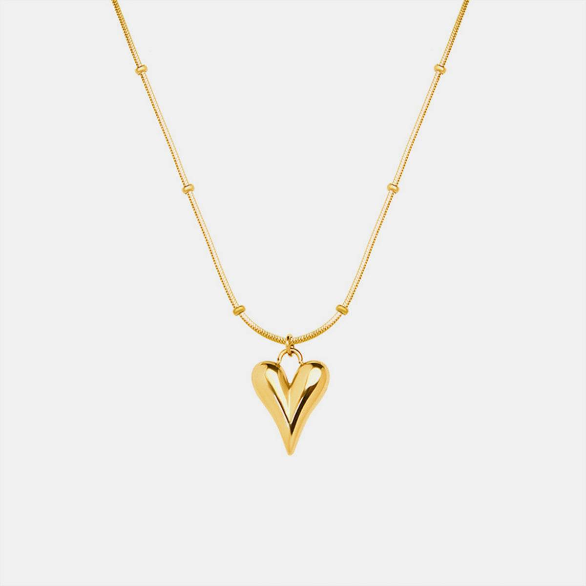 Heart Pendant Titanium Steel Necklace - MARIGOLD