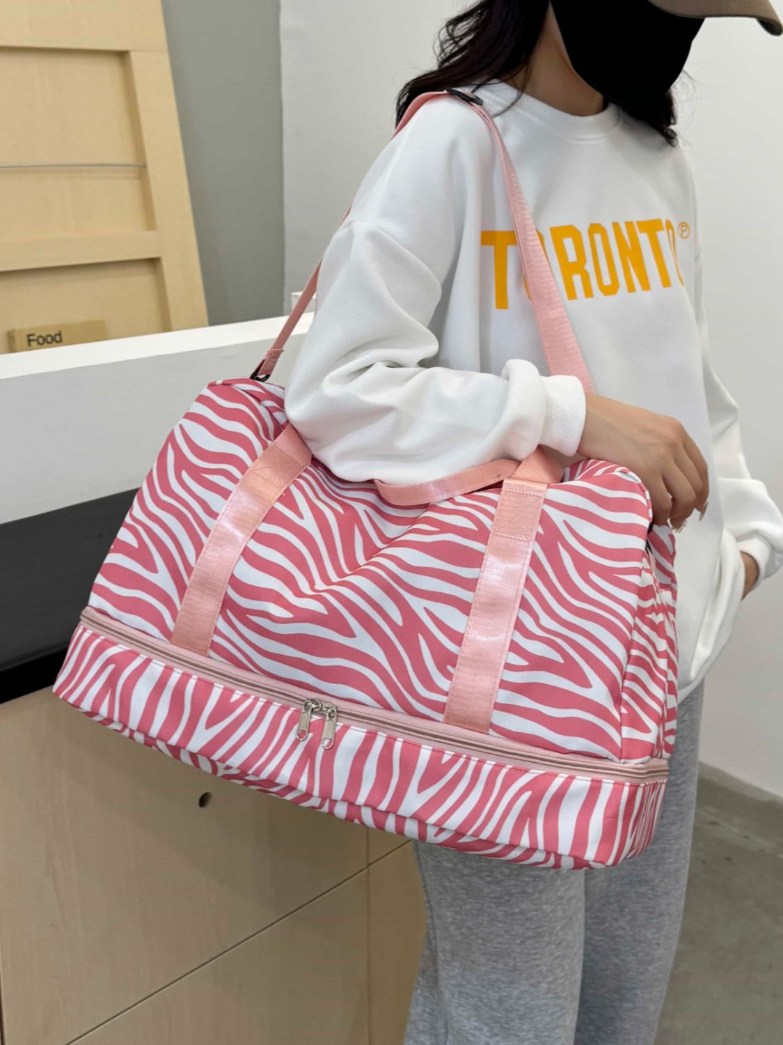 Oxford Cloth Leopard Travel Bag - MARIGOLD
