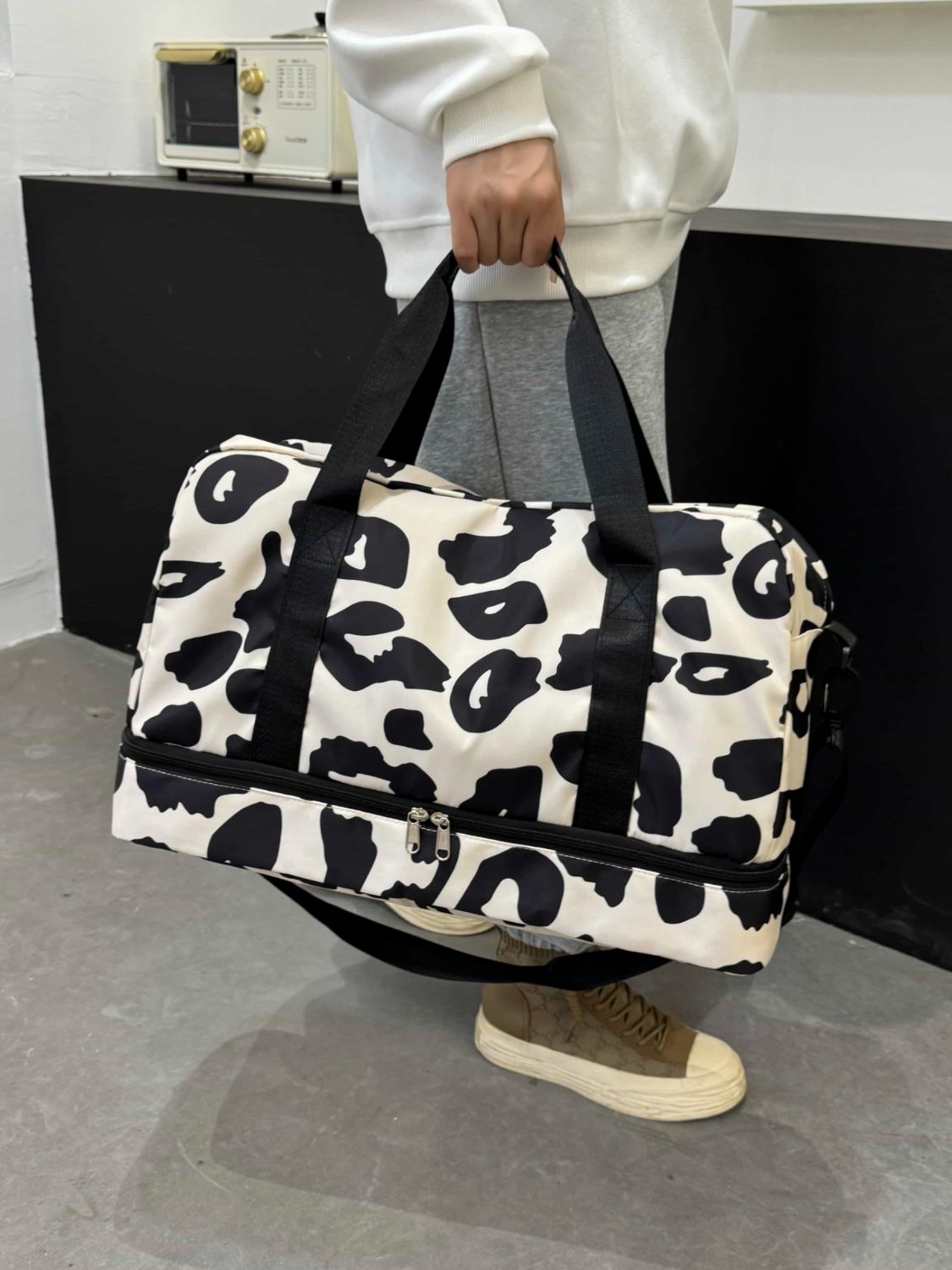 Oxford Cloth Leopard Travel Bag - MARIGOLD