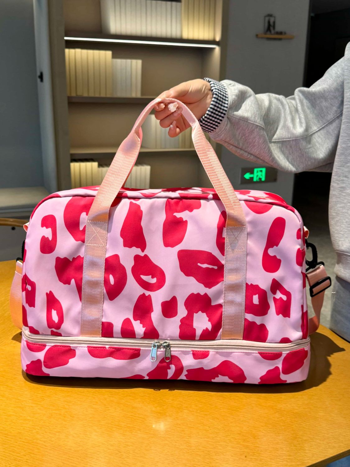 Oxford Cloth Leopard Travel Bag - MARIGOLD