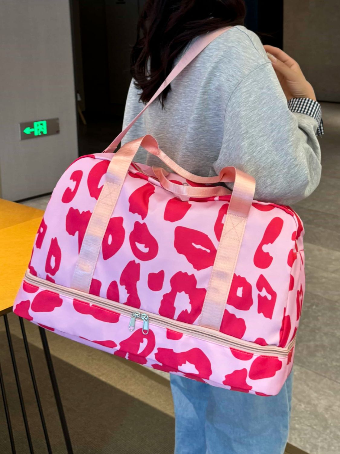 Oxford Cloth Leopard Travel Bag - MARIGOLD
