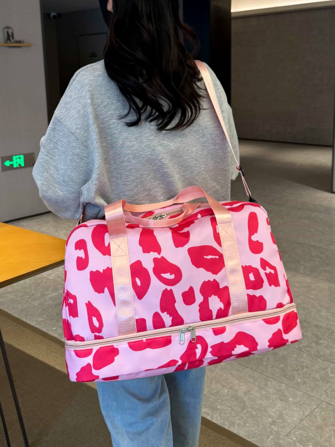 Oxford Cloth Leopard Travel Bag - MARIGOLD