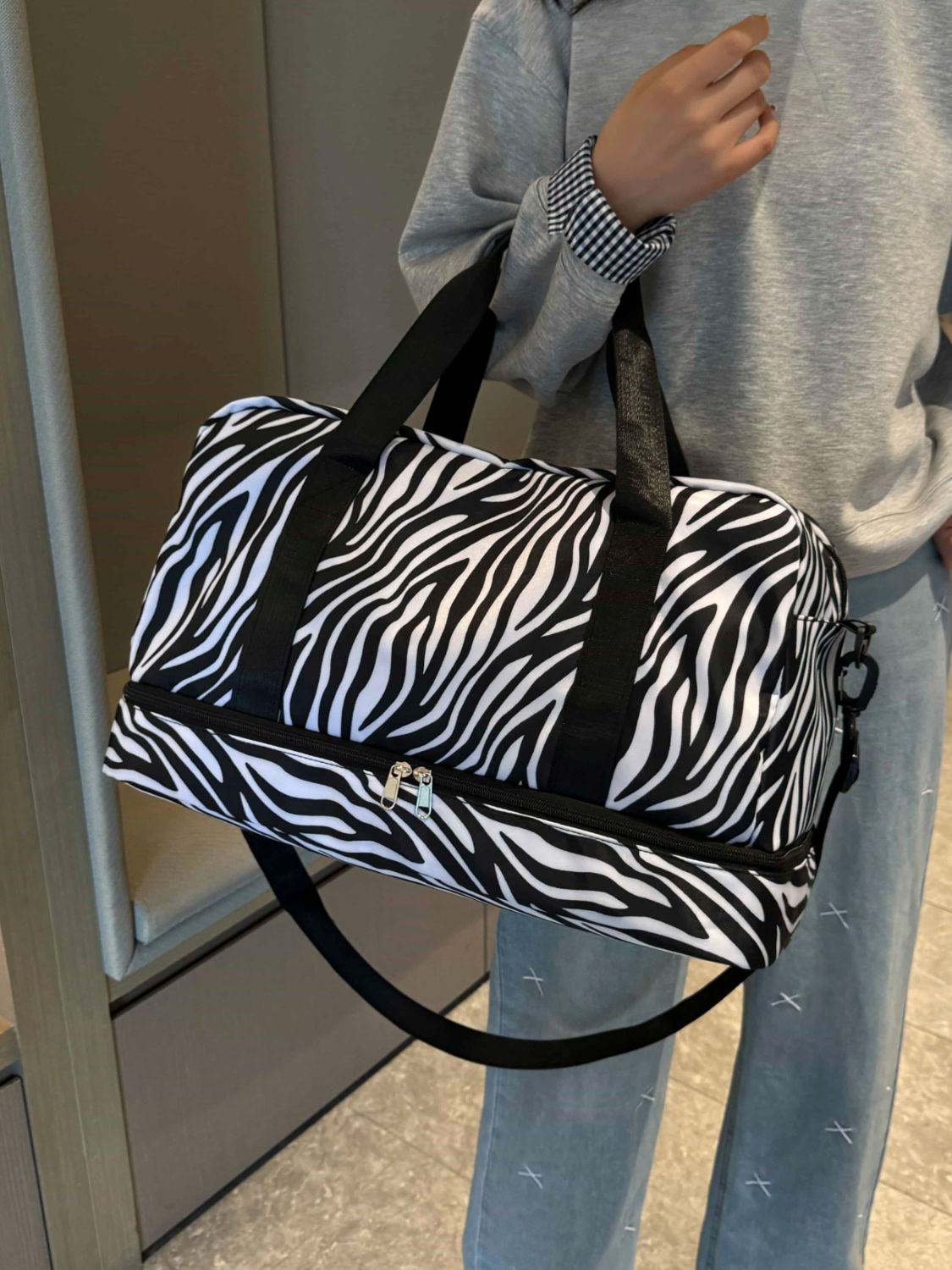 Oxford Cloth Leopard Travel Bag - MARIGOLD