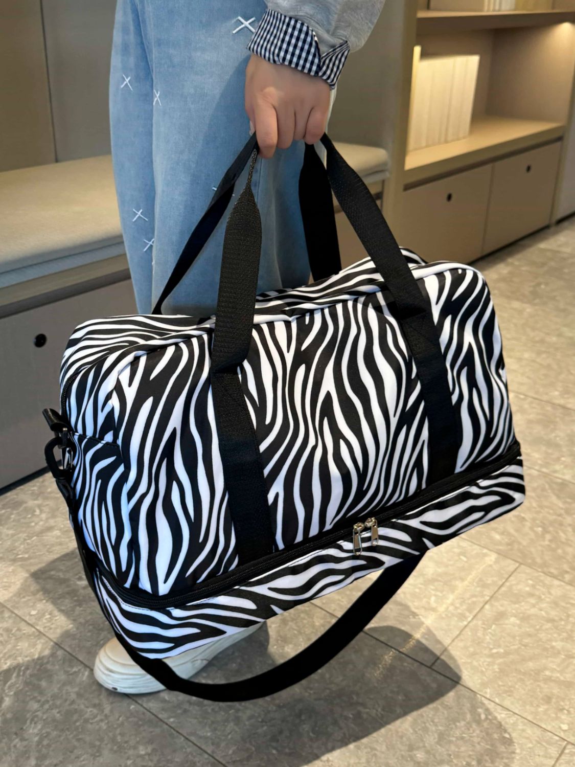 Oxford Cloth Leopard Travel Bag - MARIGOLD