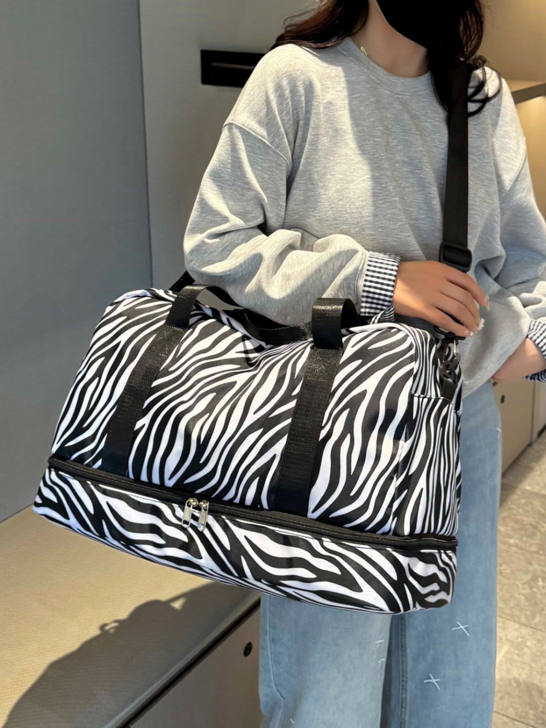 Oxford Cloth Leopard Travel Bag - MARIGOLD