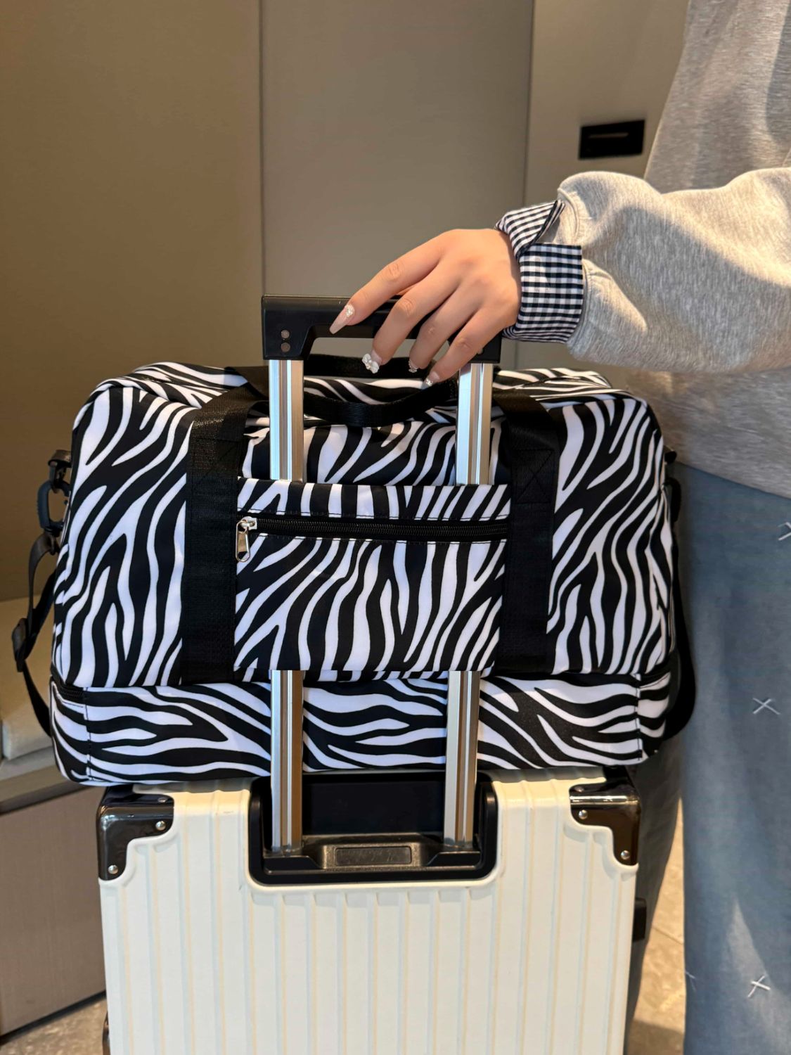 Oxford Cloth Leopard Travel Bag - MARIGOLD