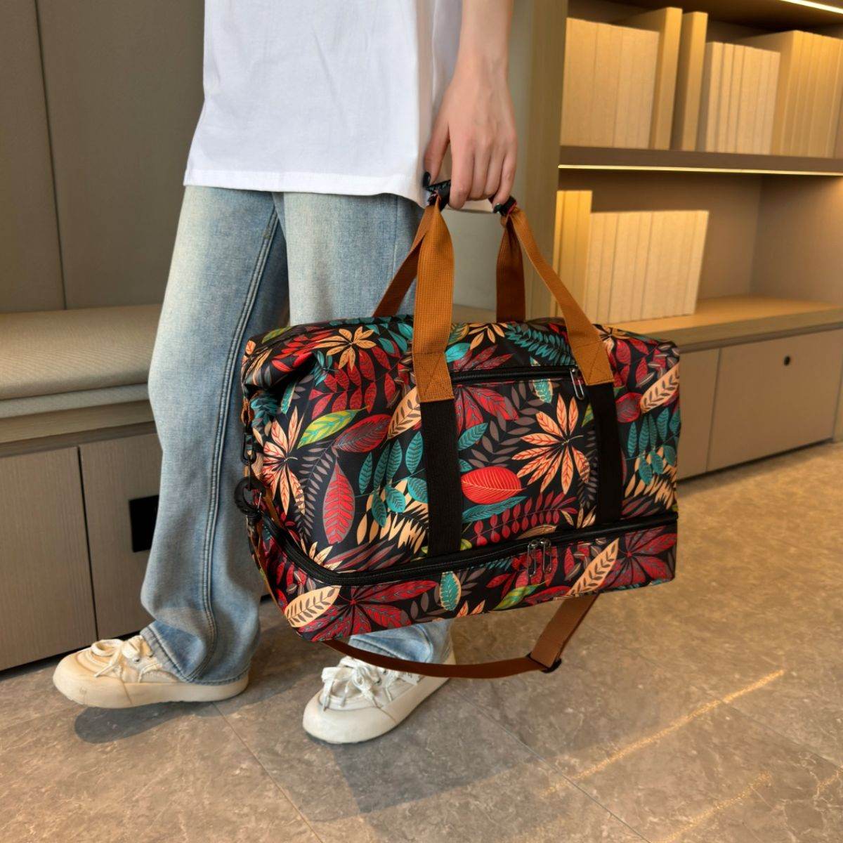 Canvas Printed Travel Bag - MARIGOLD
