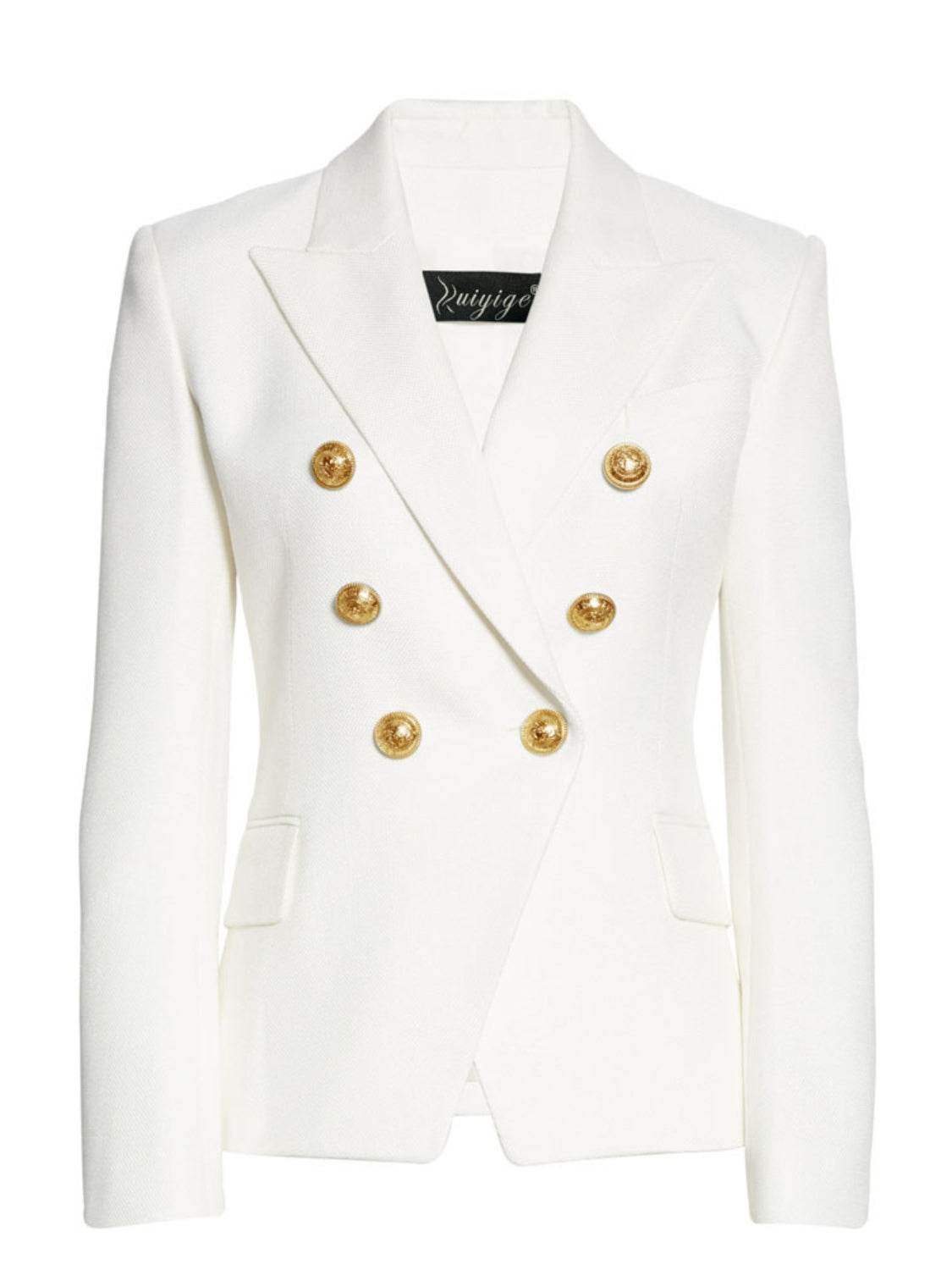 Elegant Lapel Collar Long Sleeve Blazer - MARIGOLD