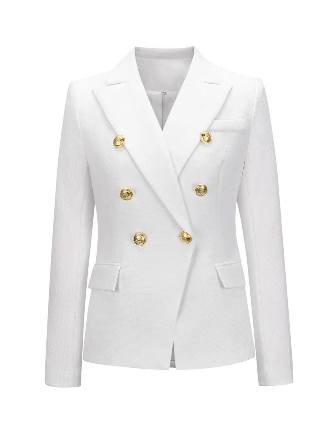 Elegant Lapel Collar Long Sleeve Blazer - MARIGOLD