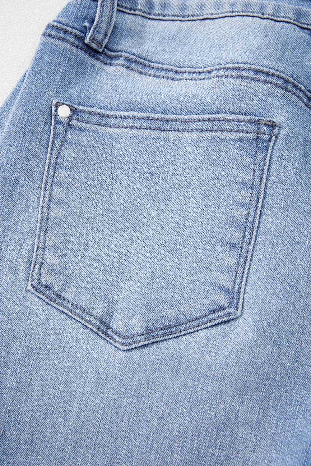Mineral Wash Raw Hem High Waist Flared Jeans - MARIGOLD
