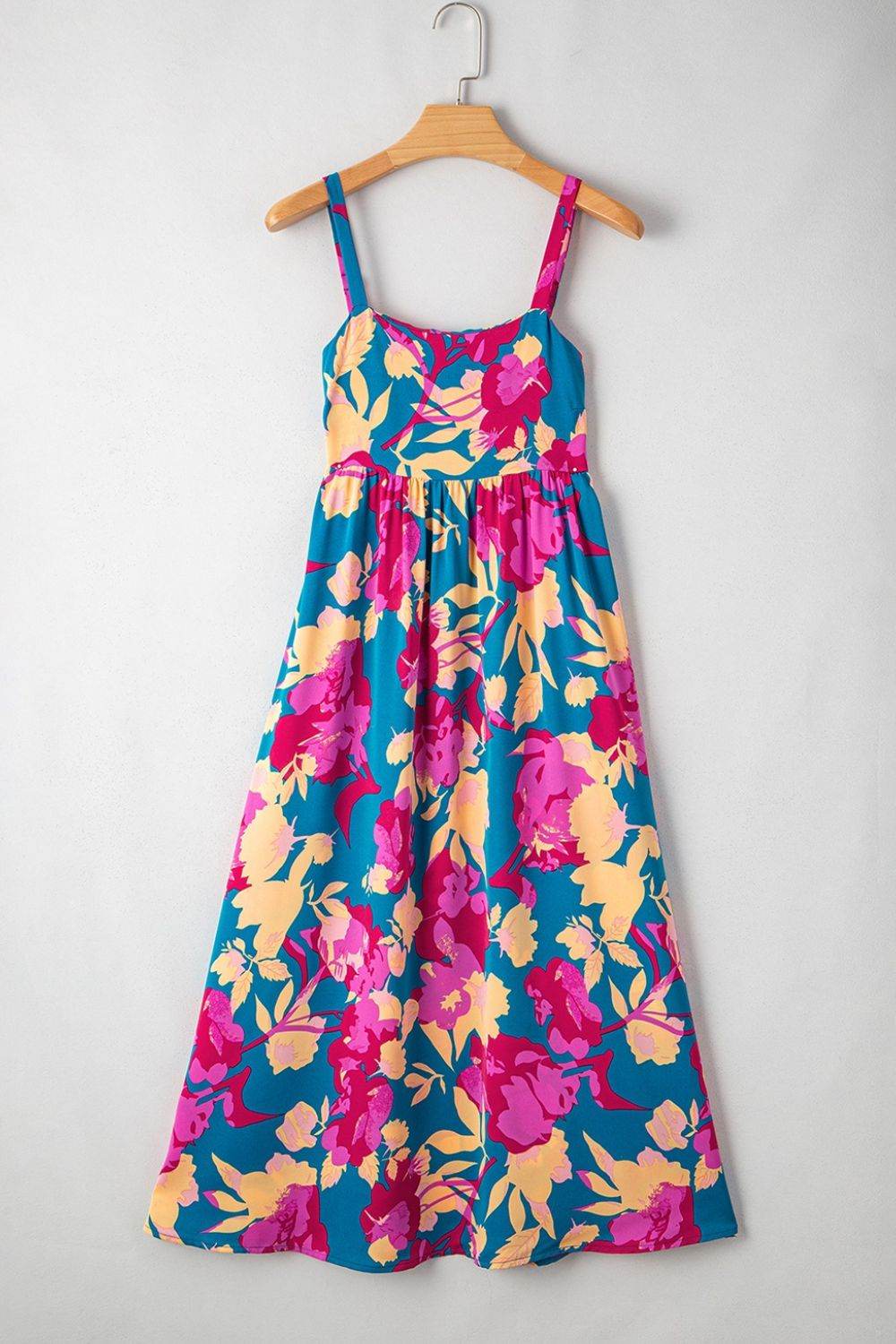 Floral Cami Maxi Dress with Pockets - MARIGOLD