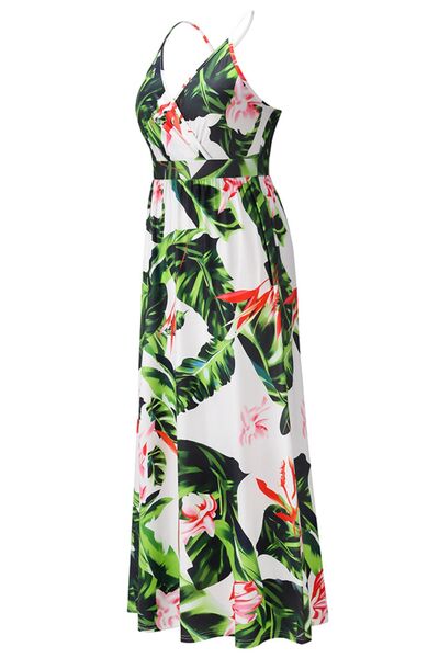Crisscross Printed Surplice Cami Dress - MARIGOLD