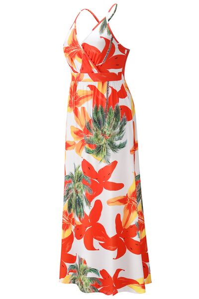 Crisscross Printed Surplice Cami Dress - MARIGOLD