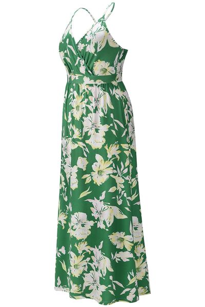 Crisscross Printed Surplice Cami Dress - MARIGOLD