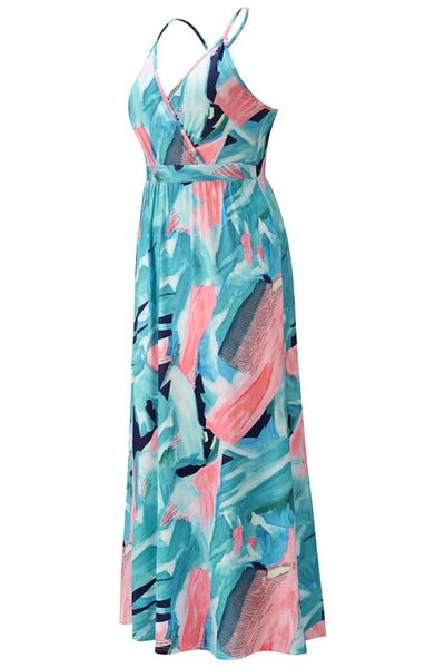 Crisscross Printed Surplice Cami Dress - MARIGOLD