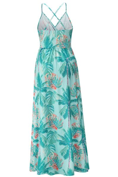 Crisscross Printed Surplice Cami Dress - MARIGOLD