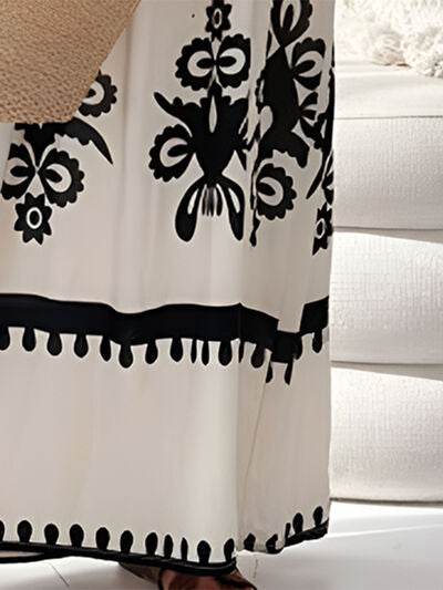 Printed Spaghetti Strap Sleeveless Maxi Dress - MARIGOLD