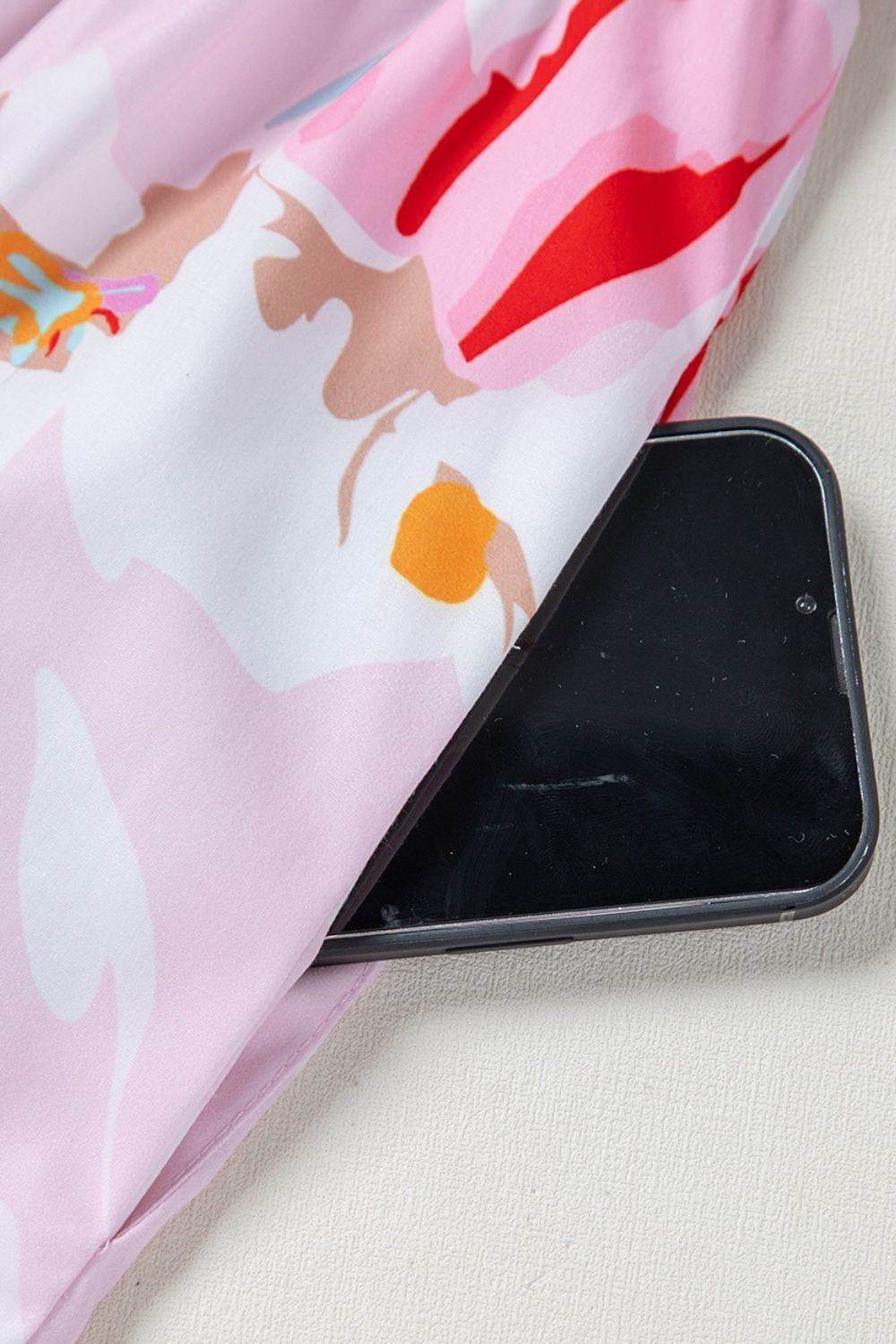 Pink Floral Tie-Shoulder Smocked Maxi Dress - MARIGOLD