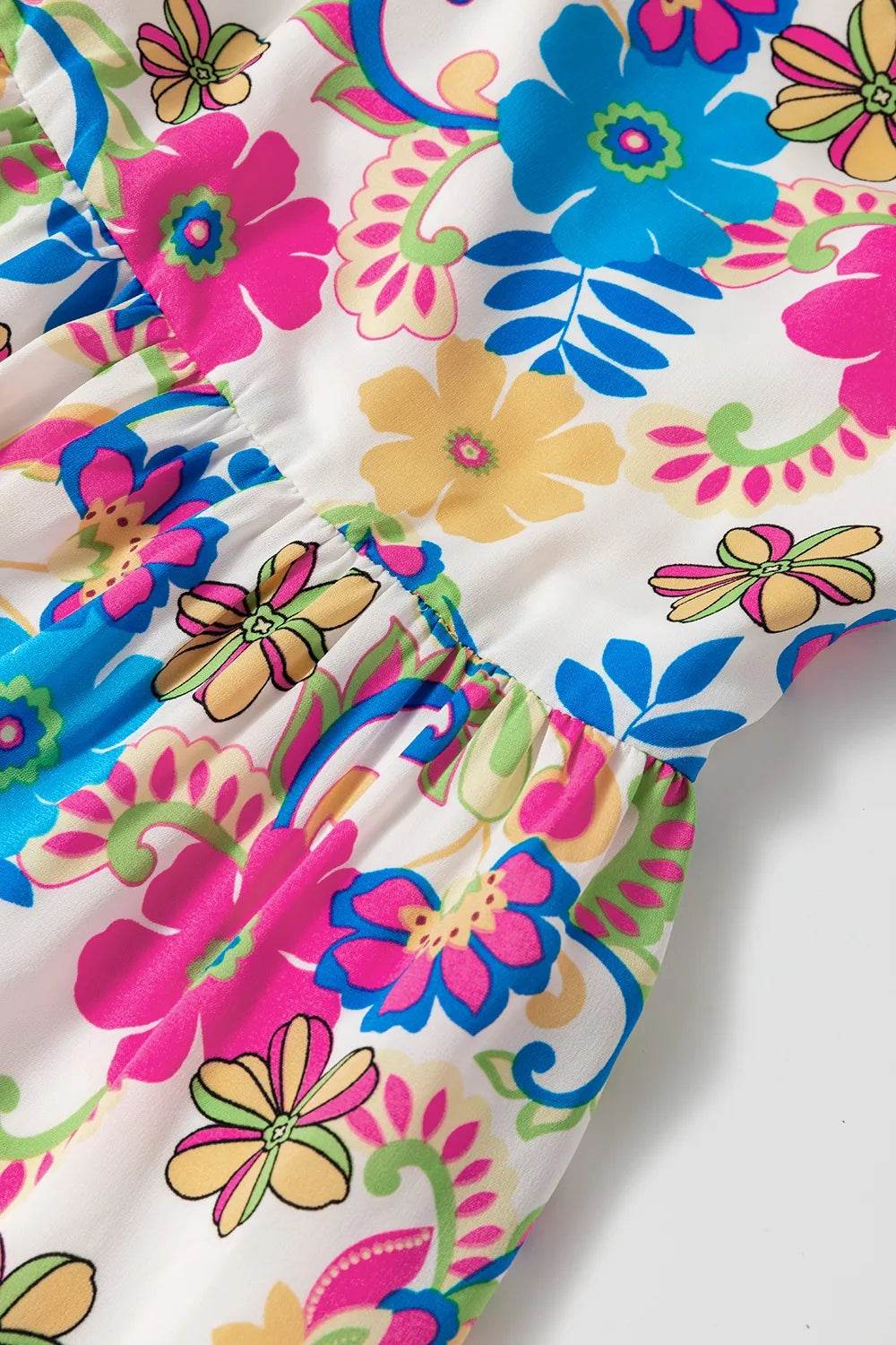 Vibrant Floral Print Tie-Shoulder Maxi Dress - MARIGOLD
