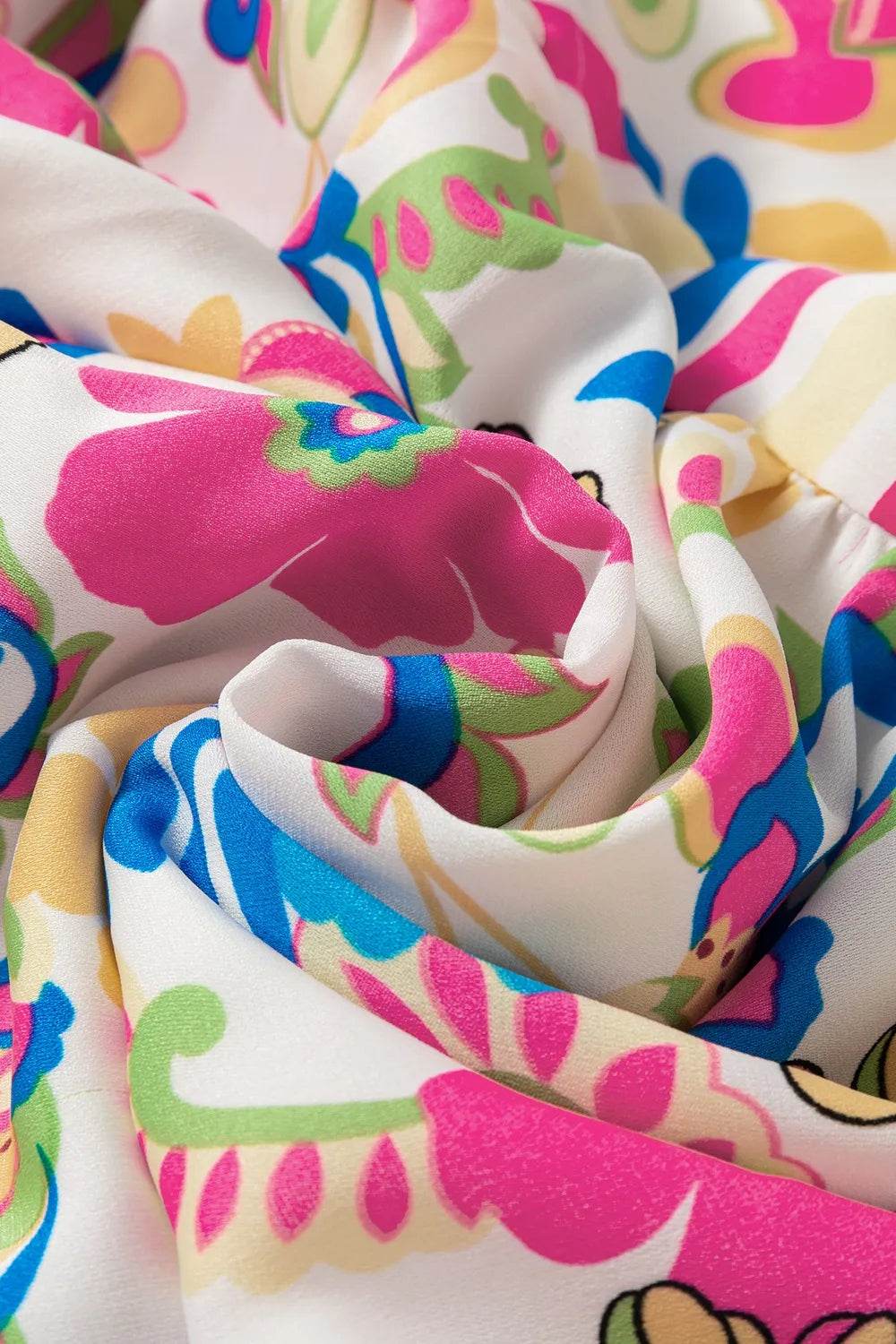 Vibrant Floral Print Tie-Shoulder Maxi Dress - MARIGOLD