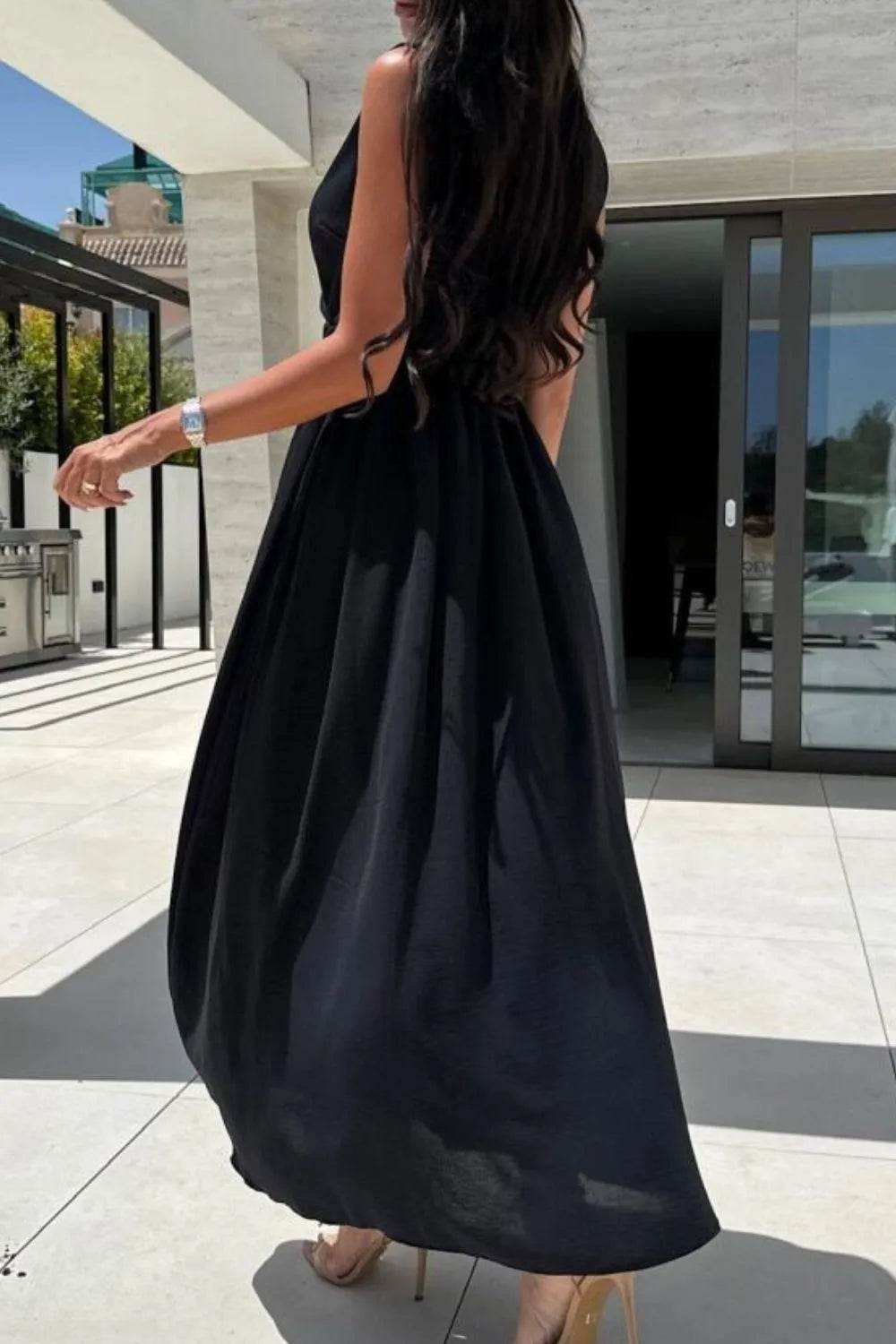 Surplice Sleeveless Slit Maxi Dress - MARIGOLD