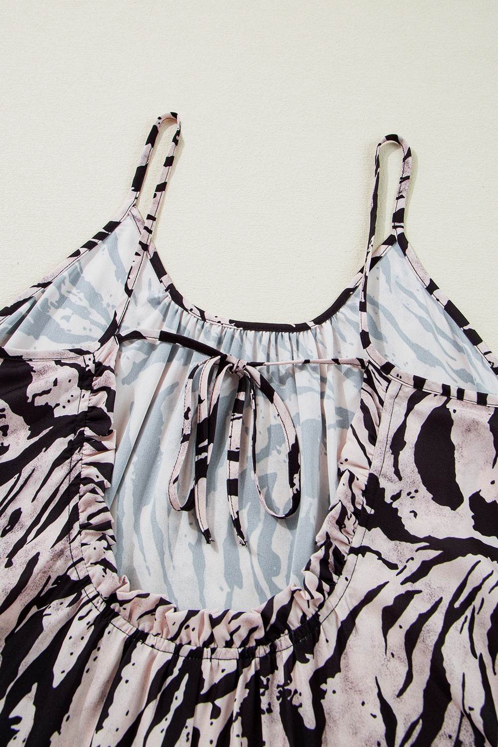 Abstract Print Tie Back Maxi Cami Dress - MARIGOLD