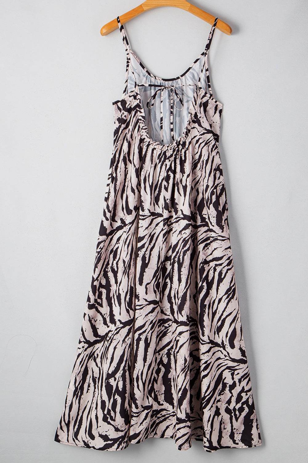 Abstract Print Tie Back Maxi Cami Dress - MARIGOLD