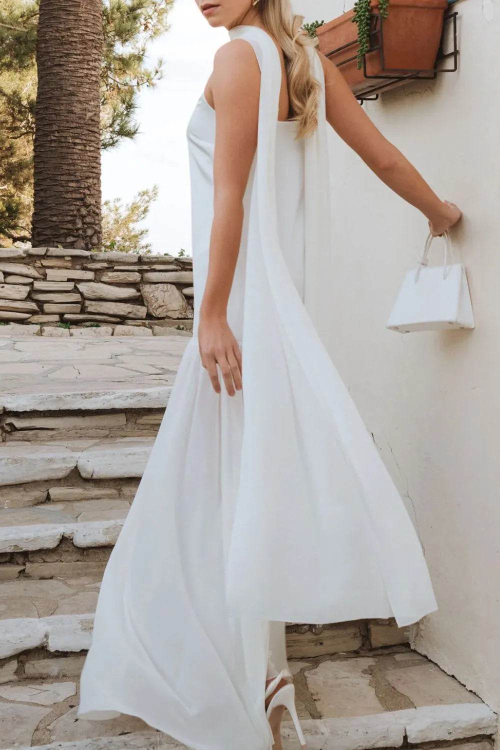 Ethereal Mesh Hem Cami Maxi Dress with Scarf - MARIGOLD