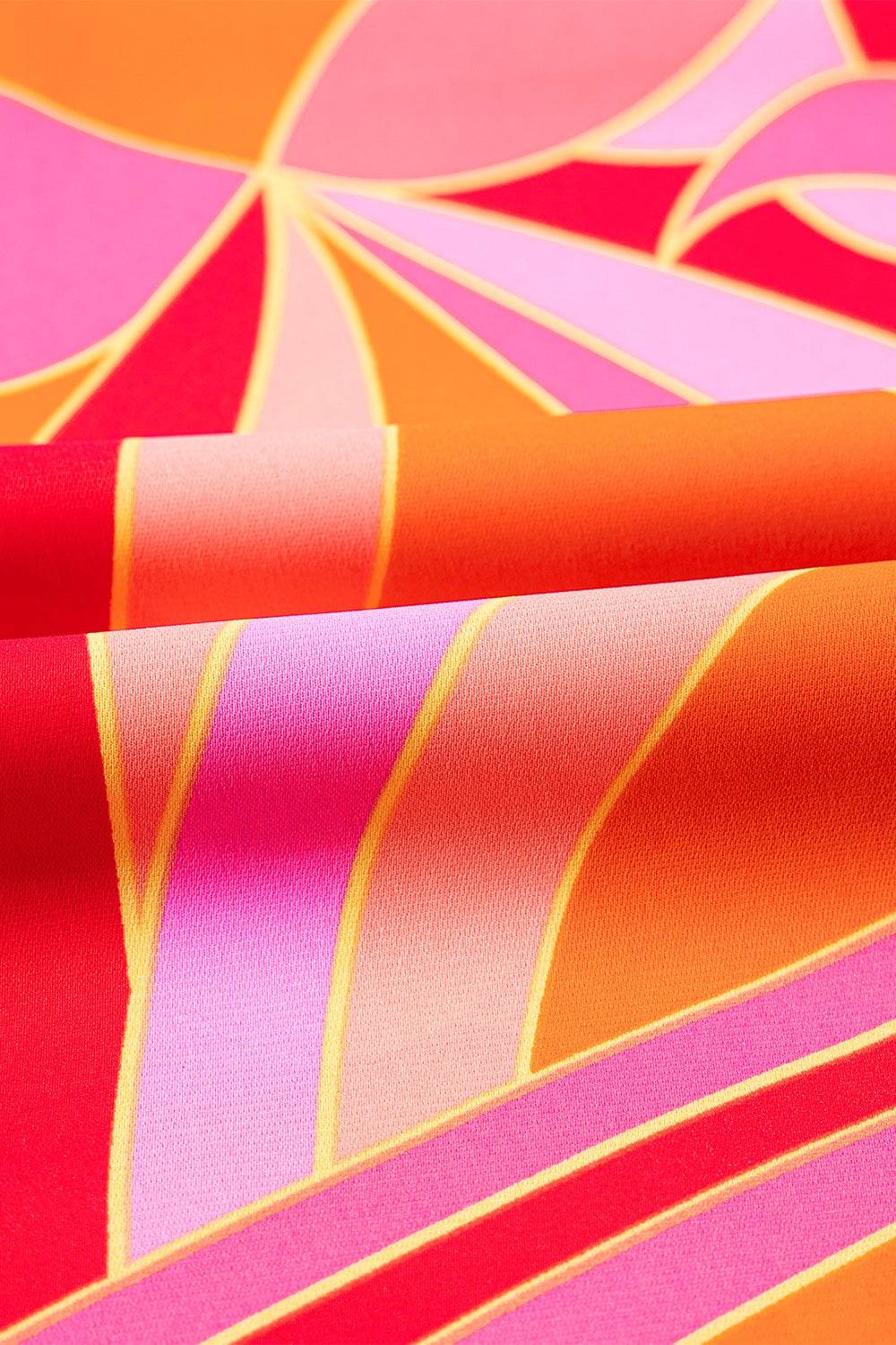 Vibrant Pink & Orange Abstract Grecian Maxi Dress - MARIGOLD