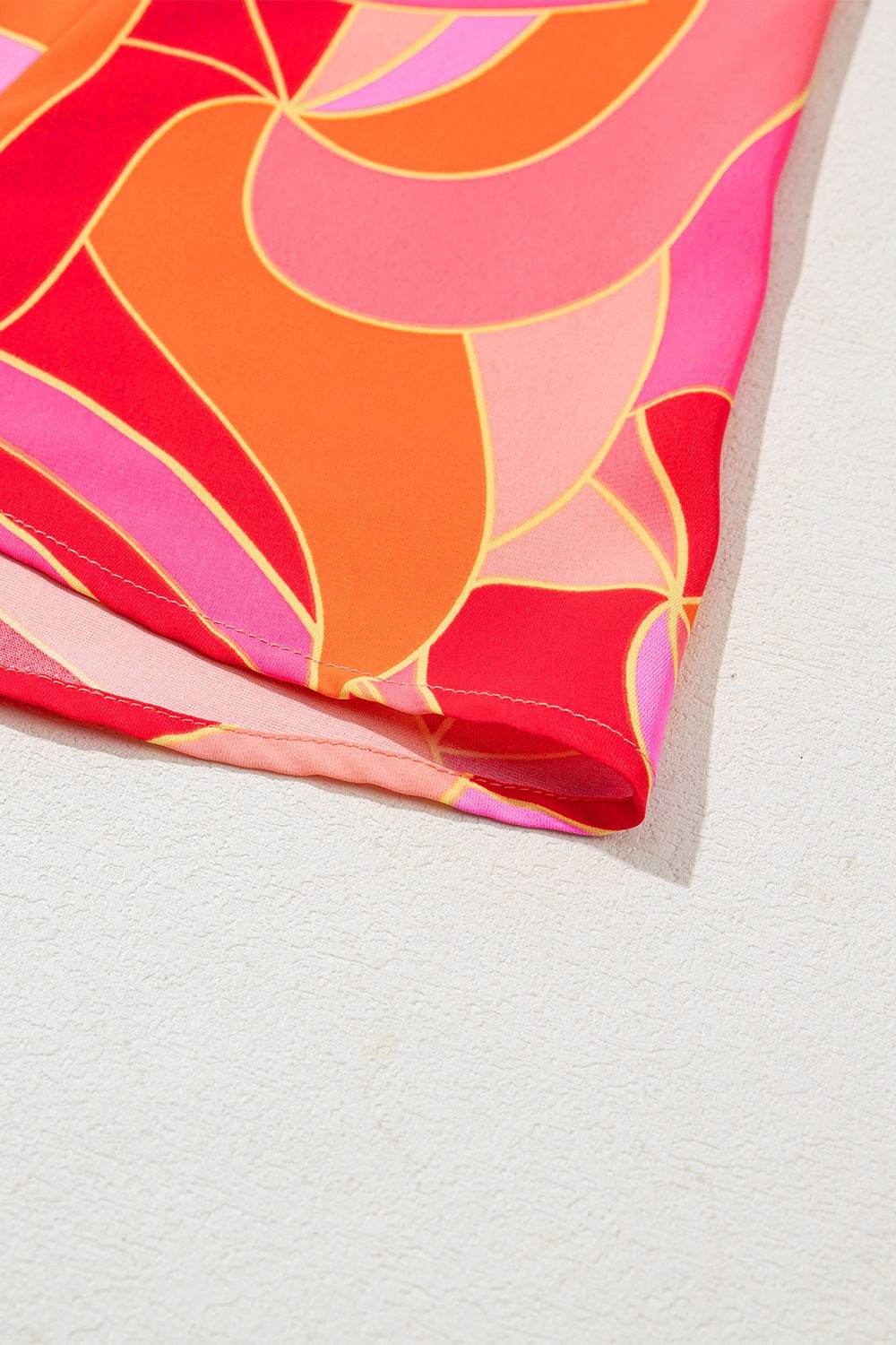 Vibrant Pink & Orange Abstract Grecian Maxi Dress - MARIGOLD