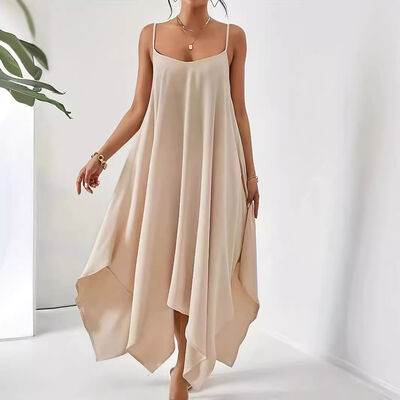 Scoop Neck Midi Cami Dress - MARIGOLD