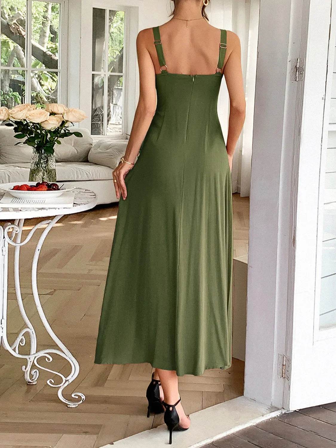 Contrast Colour Line Midi Dress - MARIGOLD
