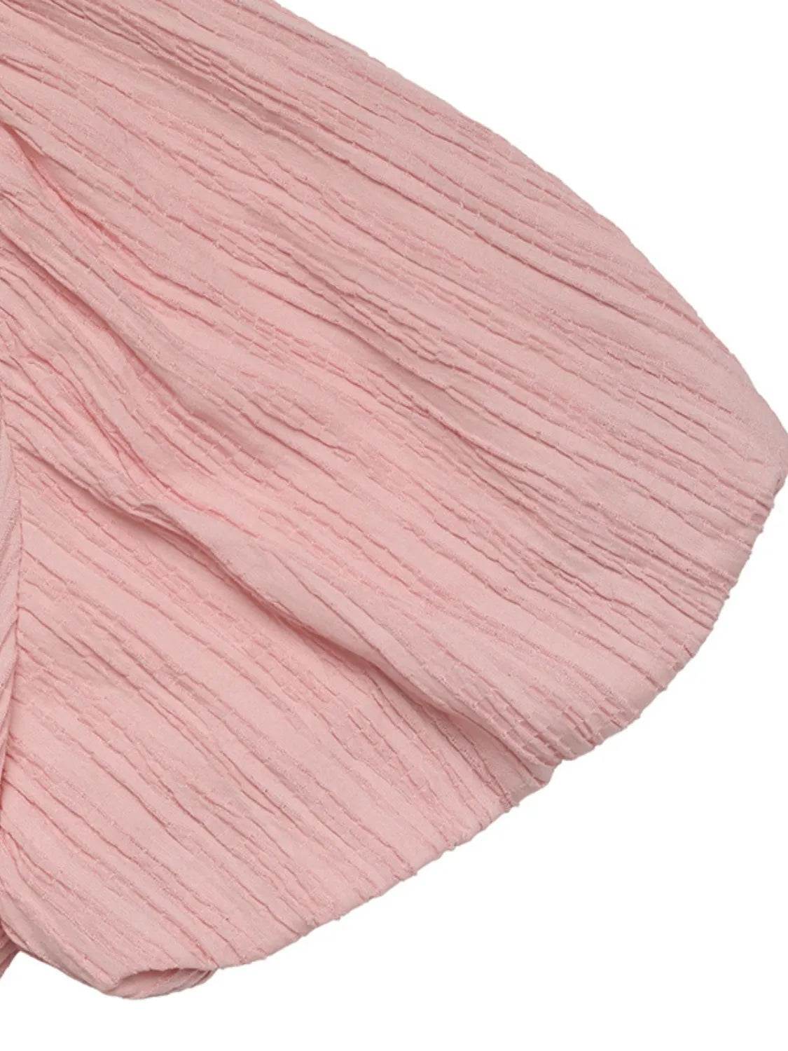 Blush Pink Puff Sleeve Midi Dress - MARIGOLD