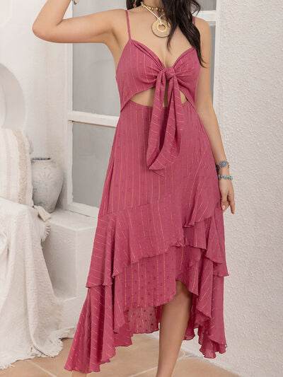 Cutout Tiered Sweetheart Neck Cami Dress - MARIGOLD