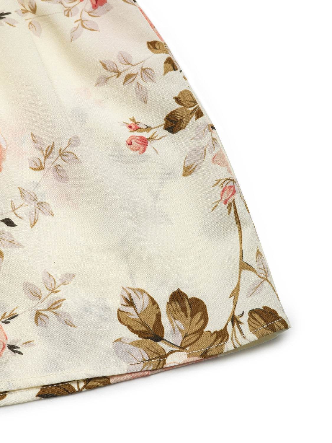 Floral V-Neck Ruffled Hem Midi Dress - MARIGOLD
