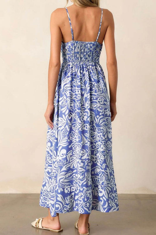 Floral Print Cami Midi Dress - MARIGOLD