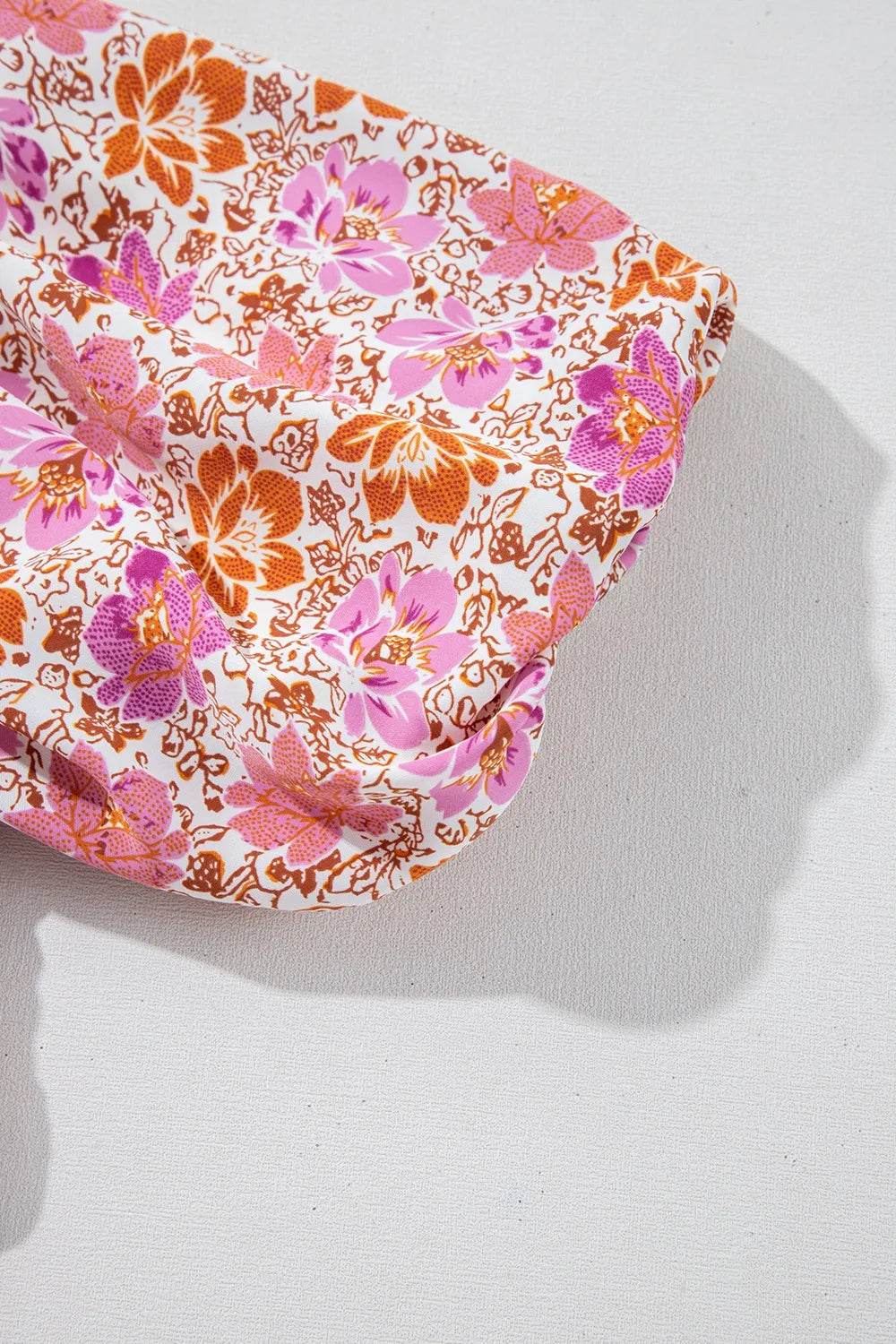 Pink Floral Boho Midi Dress with Back Bow Detail - MARIGOLD