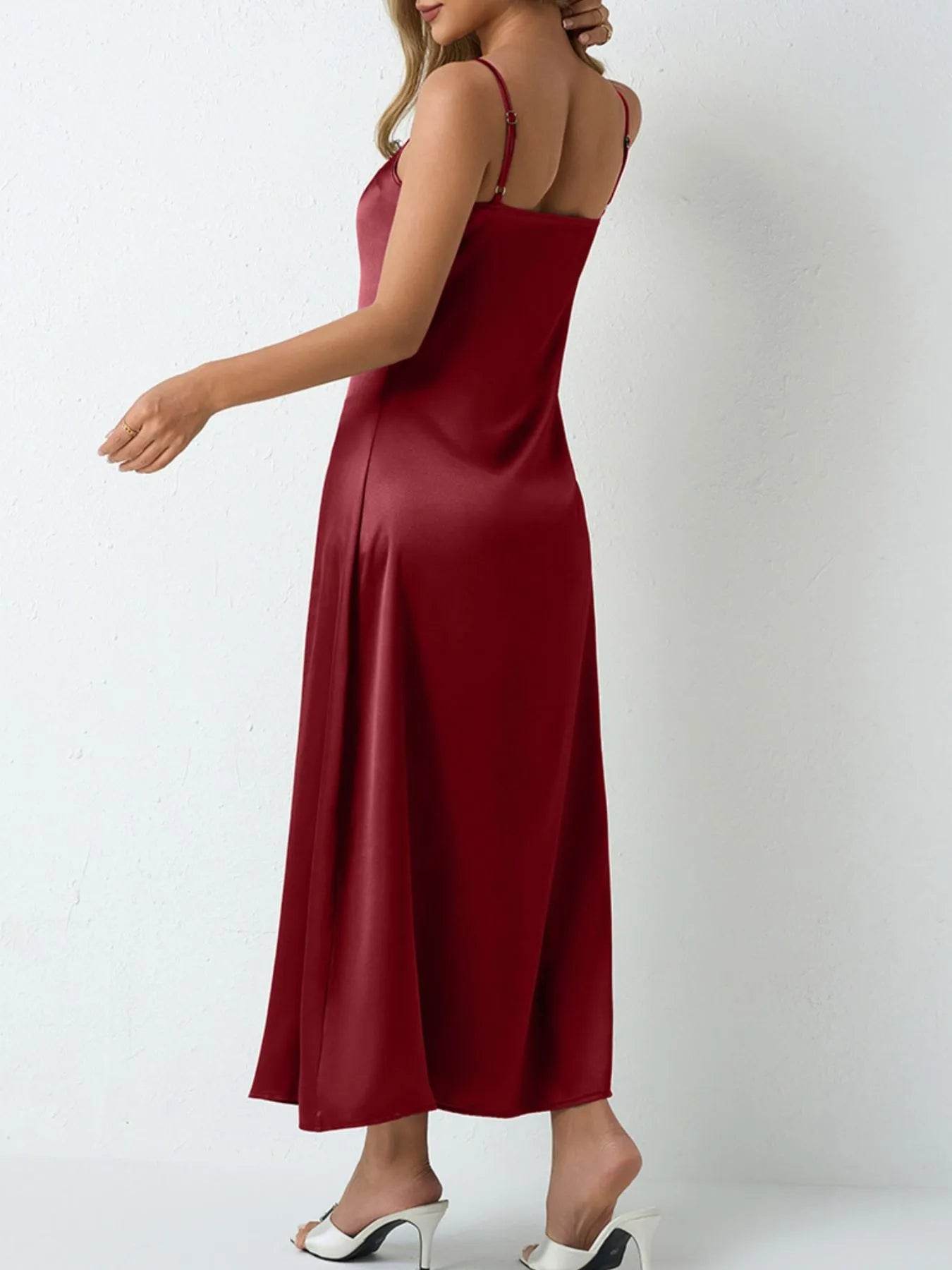 Cowl Neck Cami Midi Dress - MARIGOLD