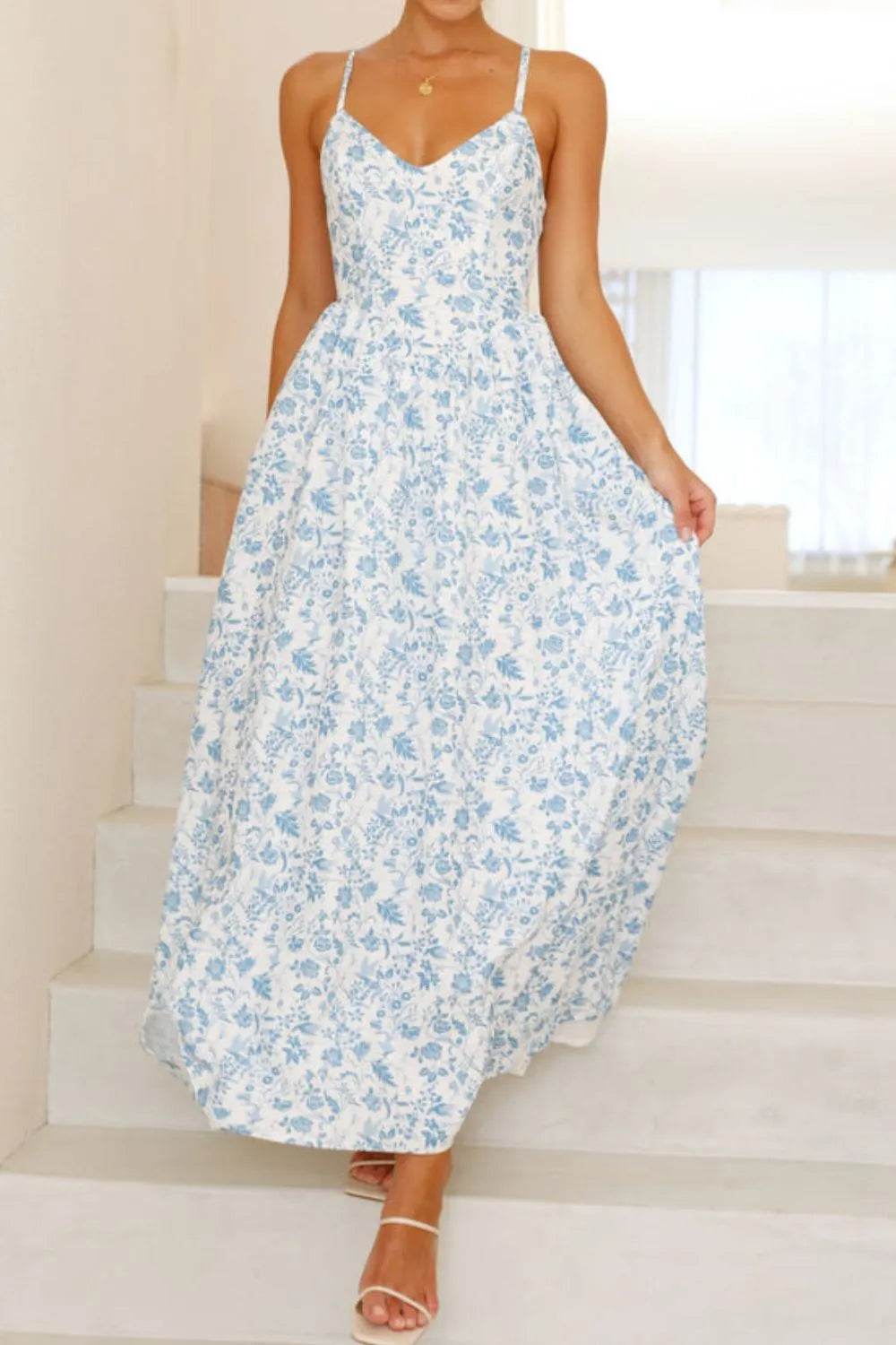 Bow Back V-Neck Cami Midi Dress - MARIGOLD