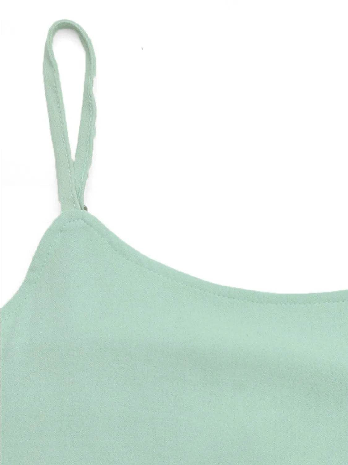 Light Green Tie Waist Midi Dress - MARIGOLD