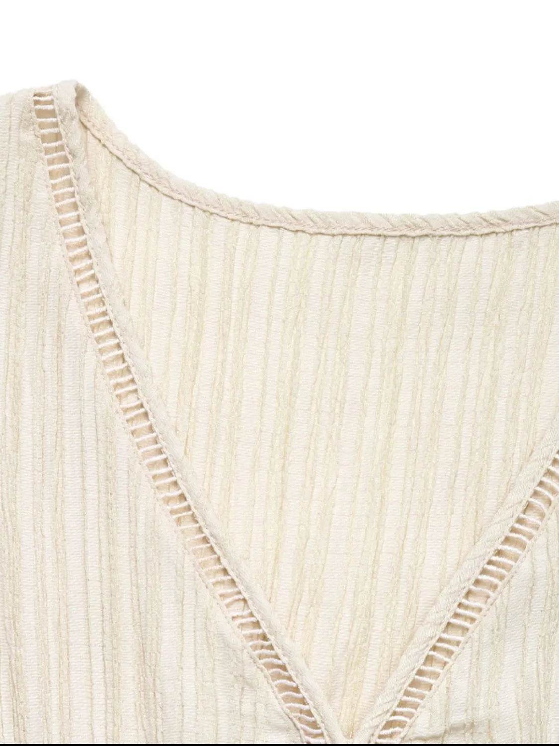 Neutral Button-Detail V-Neck Midi Tank Dress - MARIGOLD