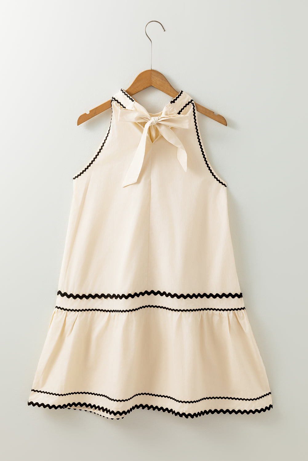 Halter-Neck Ric Rac Trim Sleeveless Mini Dress - MARIGOLD