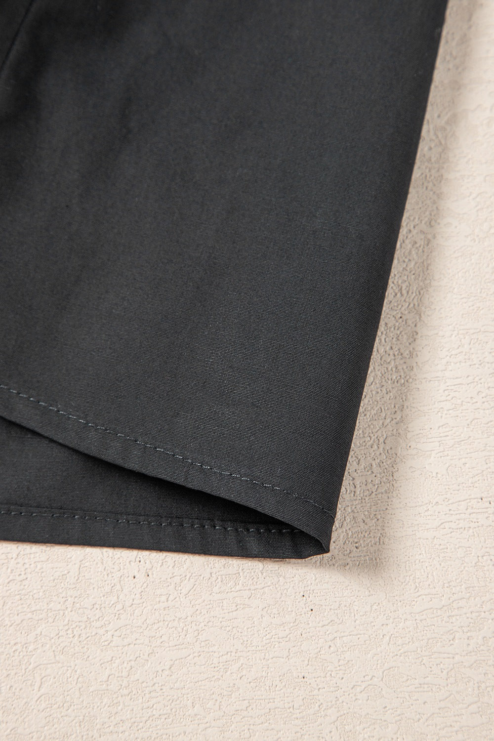 Black Button Down Puff Sleeve Ruffle Hem Dress - MARIGOLD