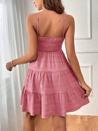 Smocked Tiered Mini Cami Dress (Multiple Colours) - MARIGOLD