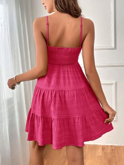 Smocked Tiered Mini Cami Dress (Multiple Colours) - MARIGOLD