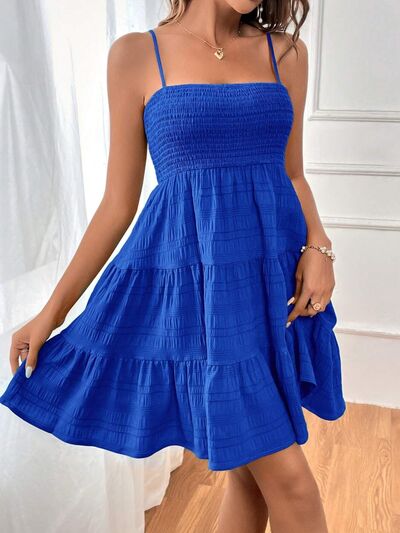 Smocked Tiered Mini Cami Dress (Multiple Colours) - MARIGOLD